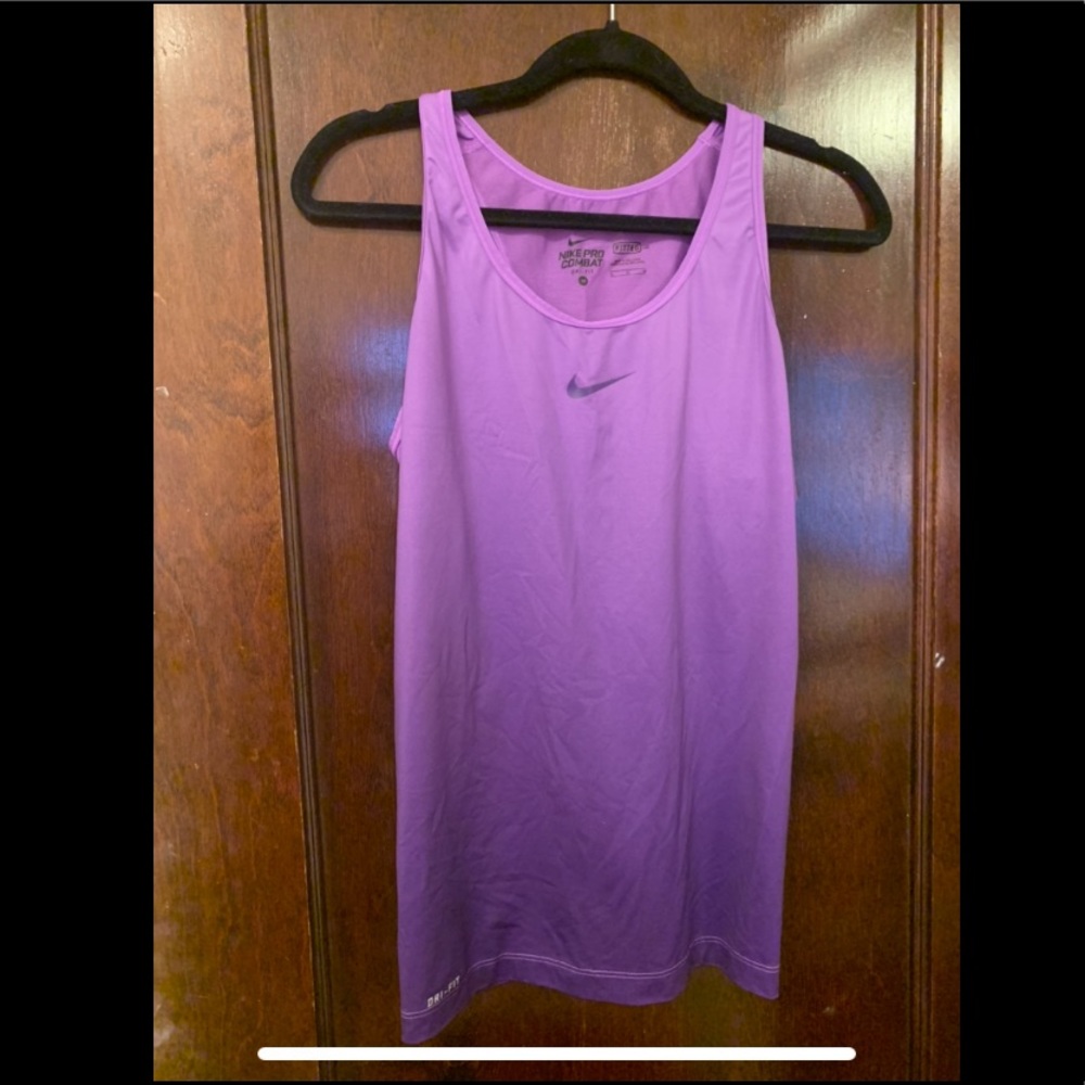 Nike pro combat workout tank fitted purple